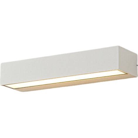 Aplique de pared LED para exteriores, rectangular, ideal para jardines, terrazas y garajes (blanco, 30 cm). (1/5)