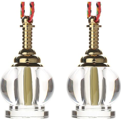 Juego de 2 botellas vacías de acrílico transparente con tapones de asa dorados para crear colgantes y joyas (para almacenamiento).
