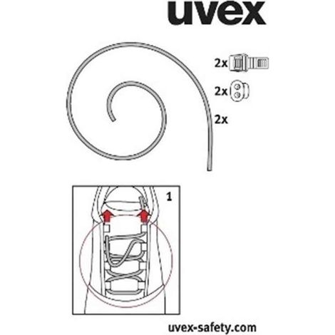 Uvex 9591000 Zubehör Elastische Schnürsenkel mit Schnellverschluss 95910 schwarz (1/2)