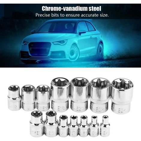 Clé à Douilles Torx - Type E - 14 pièces - Acier au chrome-vanadium - Rangement pratique (1/4)