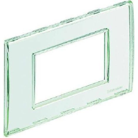 Placca Living Light 3 Moduli, Personalizzabile, in tecnopolimero, Colore Trasparente