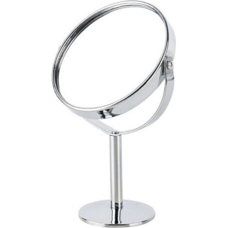 Miroir Maquillage Double Face - Grossissement 2x Et Vue Normale 1x - Pivotant 360° Avec Inclinaison Réglable - Pour Salle De Bain Ou Table - 1 Pièce (1/5)