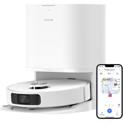 DREAME L10 Prime Robot Aspirapolvere con Sollevamento del Mocio da 7 mm, Mocio Autopulente, Navigazione LDS, Aspirazione 4000Pa, Mappatura 3D, WiFi/APP/Alexa