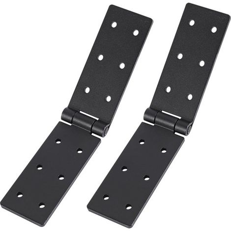 Dailygoods，Bisagra plegable de alta resistencia，2 piezas，Bisagras de metal negro，Para muebles de jardín de madera，Dimensiones 198 x 40 x 4,7 mm (1/5)