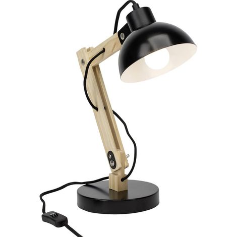 BRILLIANT lampe de table Moda noir 1x A60, E27, 25W, adapté aux lampes standard (non incluses) Échelle A ++ à E Avec interrupteur à cordon (1/3)