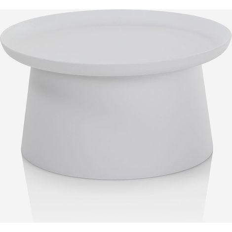Tavolino da salotto in polipropilene rotondo Talik B - Bianco