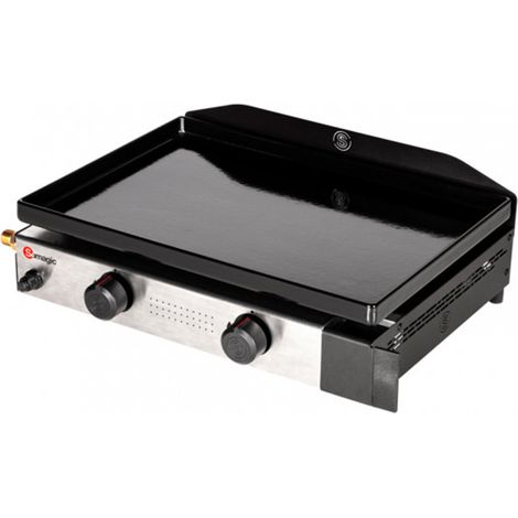 Somagic – Plancha à gaz 2 brûleurs 4,25kW – Plaque en fonte émaillée – Allumage piézoélectrique – Pour jusqu'à 10 personnes (1/7)