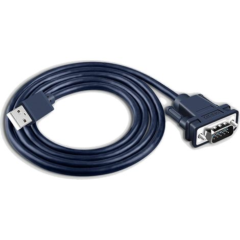 Adaptateur USB vers RS232 de 2 mètres, câble adaptateur série USB 2.0 vers RS232 DB9, matériau PVC en cuivre étamé, convient aux imprimantes PC. (1/4)