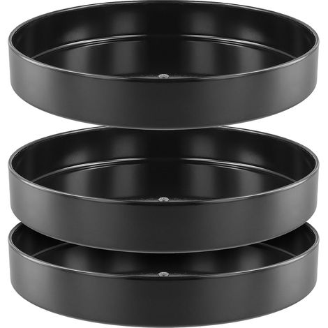 Lazy Susan Set of 3 Kitchen Spice Rack 30 cm Rotatable 360° Swivel Black Metal Spice Turnstile for Cabinet, Pantry, Refrigerator (1/5)
