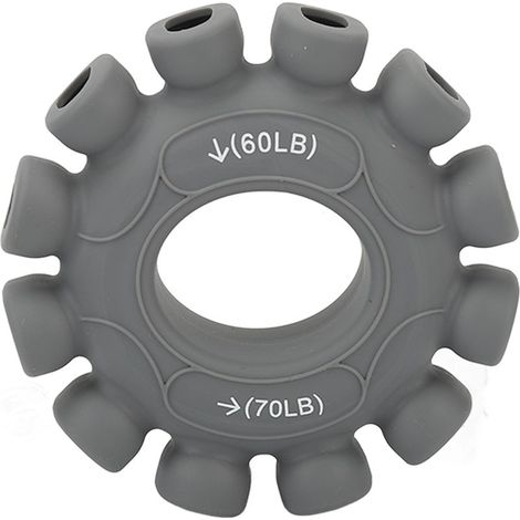 Anneau d'exercice en silicone flexible, grip circulaire pour renforcement de préhension, décompression, gris 60-70lb. (1/5)