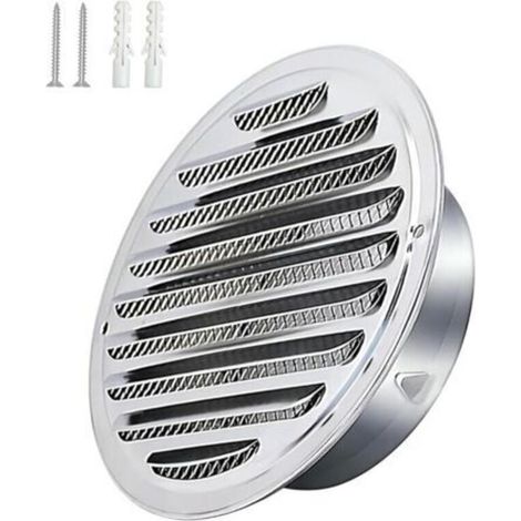Stainless Steel Round Exhaust Pipe Ventilation Grille 180mm, Air Outlet Hood, Round Air Exhaust Grille, Smoke Extraction Hood with Mosquito Net (1/5)