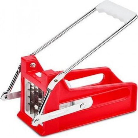 Pack promotionnel : Coupe-pommes de terre, lames en acier inoxydable, 2 jeux de couteaux, facile à utiliser, design ergonomique, rouge + Hachoir Klausstech en bambou (1/5)