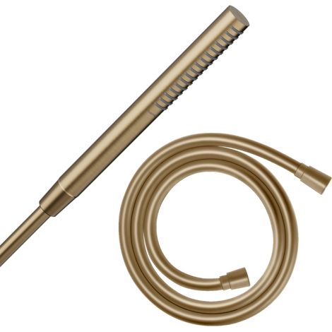 Pommeau de douche HANSGROHE Pulsify S 100 EcoSmart bronze brossé + flexible de douche 1,60 m HANSGROHE Isiflex bronze brossé