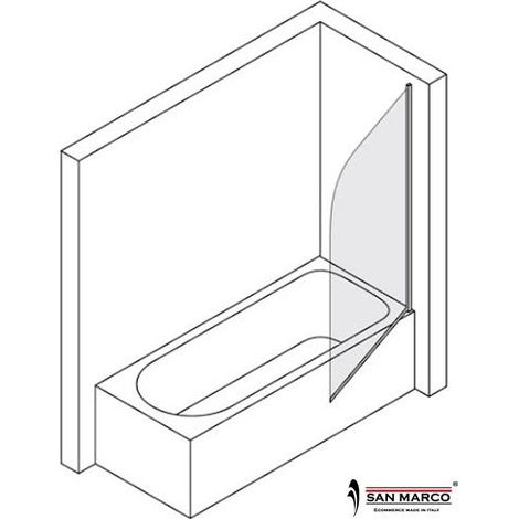 Sopravasca in vetro temperato e bande serigrafie a stock  Bianco  65 cm