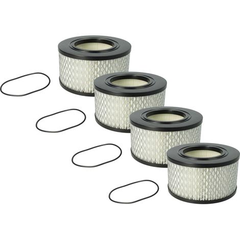 vhbw 4x Filtro compatible con Nilfisk Attix 44-2L IC Mobile, 44-2M IC, 44-xx aspiradora - filtro Hepa negro blanco