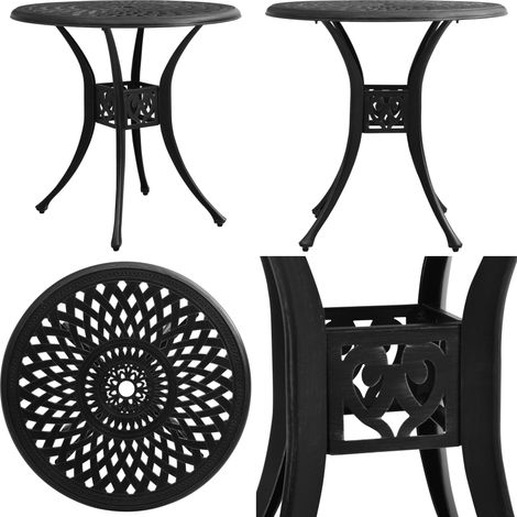Table de jardin Noir 78x78x72 cm Aluminium coulé - Table De Jardin - Table Extérieure - Mobilier De Jardin - Table Aluminium - Table Ronde - Home & Living (1/5)