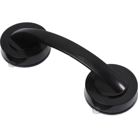 Barra de apoyo para inodoro, asa con ventosa, barra de apoyo portátil para ducha, 1 pieza (negra) (1/5)