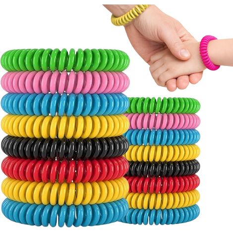 Bracelet anti moustique Sachet de 10 bracelets pour enfants et adultes Idéal pour les activités en plein air Sans DEET