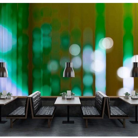 Papier peint panoramique vert original pour bureau Tapisserie panoramique design pour salon Papier peint panoramique idéal pour chambre (1/3)
