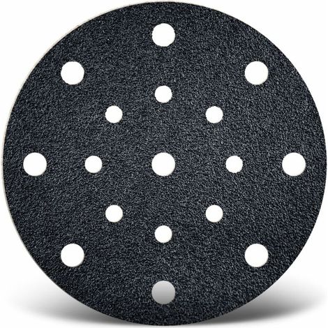 Black Disques abrasifs auto-agrippants, 150 mm, 17 trous, p. Ponceuses excentriques, Carbure de silicium (Lot de 50) G60 (1/5)