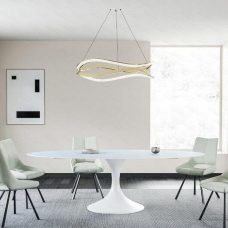 Grande table à manger forme organique 280cm CALISIA couleur blanc (1/5)