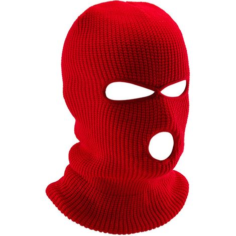 masque d'hiver chaud, masque à 3 trous, masque tricoté pour le ski et le vélo par temps froid, masque multifonctionnel, bonnet de ski pour moto et vélo, rouge (1/5)