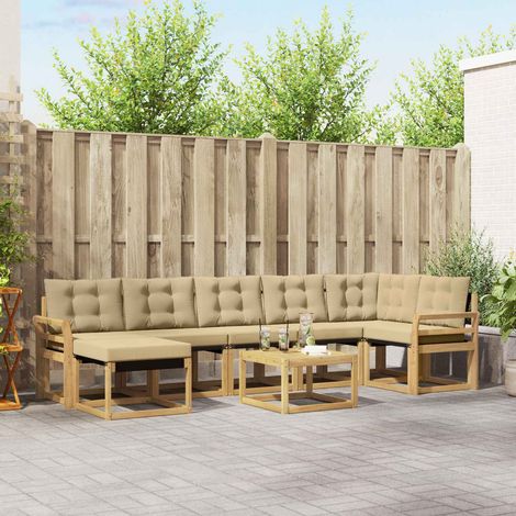 Teenpull – Outdoor-Sofagarnitur 8 Stk. Weiß und Beige (1/5)