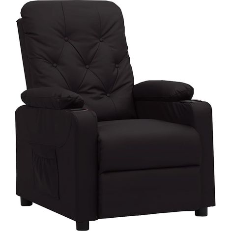 Fauteuil Relax inclinable - Fauteuil Salon Noir Similicuir BV829802 - BonneVie (1/5)