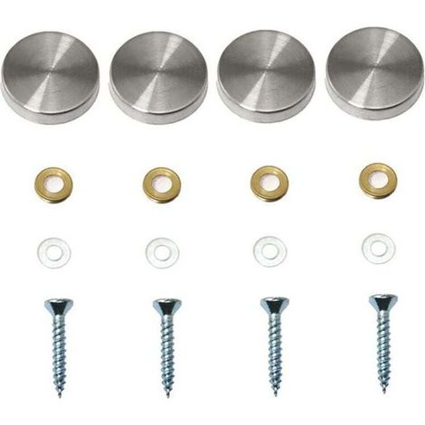 4er-Pack dekorative Spiegelschrauben, dekorative Nagelkappen, dekorative Schrauben aus poliertem Edelstahl für Spiegel, Glasschränke oder Möbel (0,79 Zoll/20 mm)