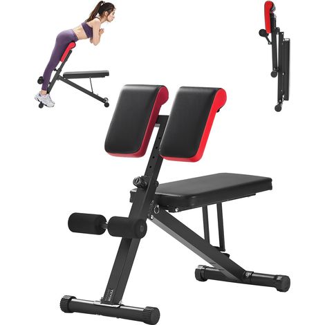 Banc de Musculation Multifonction pour Entraînement Complet du Corps, Banc Lombaire Hyperextension Réglable et Pliable, Chaise Romaine Capacité 150 kg, Équipement pour Fitness Dos Bras Abdomen (1/5)
