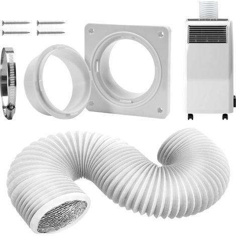 Tuyau climatiseur mobile flexible 1.5m – Connecteur et joints silicone inclus – Évacuation pour déshumidificateur et sèche-linge (1/5)