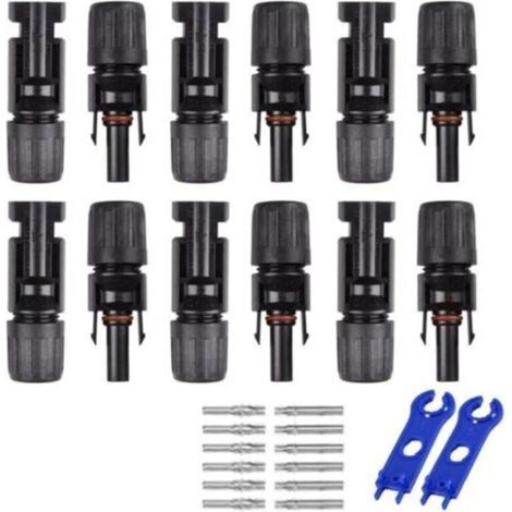 6 paires MC4 mâle/femelle double anneaux Joint étanche Panneau solaire Connecteurs de c