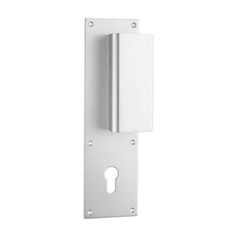 Poignée de Porte N°536 Entrée Clé I avec Plaque 250x70 - Finition Argent - Pour portes intérieures à clé - Modèle fiable, durable et simple à installer