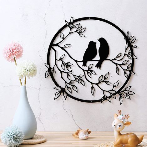 Autre déco murale,En métal mur art oiseaux sur branche en métal oiseau silhouette mural sculpture mur suspendu décor art décor de bureau pour chambre jardin salon salon intérieur décorations extérieur