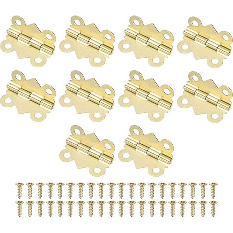 Lot de 10 charnières de porte intérieures de 20 mm en fer électroplaqué, à charnières pliantes à 180°, avec vis pour boîte en bois (1/5)
