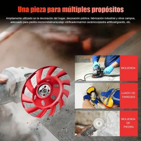 Disque de ponçage diamanté ondulé de 100 mm pour meuleuse d'angle, disque de ponçage pour ciment, pierre et béton. (1/5)