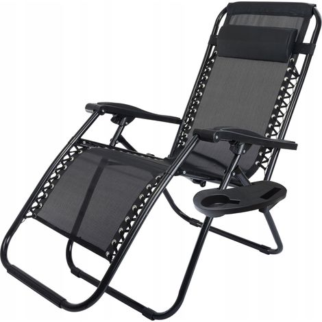 Tumbona REINFORCED ZERO GRAVITY, metal negro (1/5)