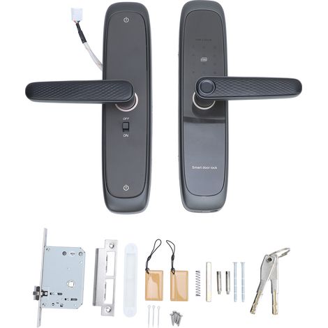 Serrure connectée poignée 6068 WiFi Tuya biométrique clavier tactile aluminium alliage accès sans clé sécurité renforcée (1/5)