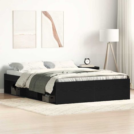 Estructura de cama sin colchón roble negro 140x190 cm vidaXL (1/5)