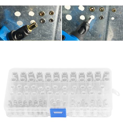 100 Aluminium-Nietmuttern, je 25 Stück in den Größen M4, M5, M6 und M8 (1/5)