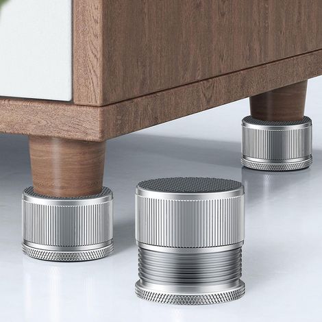 Verstellbare Bettfüße, robuste Schoner, Antivibrationsfüße für Möbel, silber (1/5)