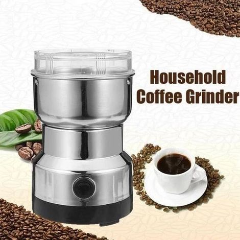 Moulin à café électrique, 220 V, 200 W, en acier inoxydable, pour grains de café, avec broyage pratique pour expresso, café filtre, à la maison, au bureau et en voyage.-AquaForge (1/4)