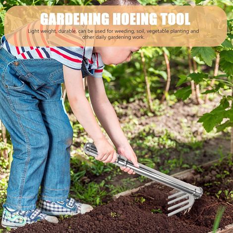 Houe de jardin - houe agricole - houe à main - houe pour ameublir le sol - outils de jardin - houe à creuser - houe en acier (1/4)