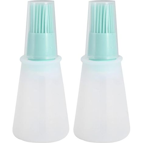 Silikon-Ölpinselflasche mit tropffreiem Dichtungsring zum Verteilen von Saucen und Marinaden, Küchenhelfer für Grillgerichte (Nordisches Grün) (1/5)
