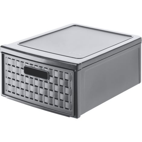 Rotho Schubladenbox Country klein, 8,3 L anthrazit Schubladenbox (1/2)