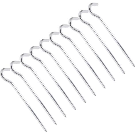 10 Piquets de tente en alliage d'aluminium robustes avec crochet pour camping/randonnée et tonnelle (1/5)