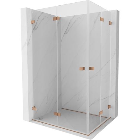 Mexen Lunar-F Duo faltbare Duschkabine 95 x 85 cm, transparent, gebürstetes Kupfer - 836-095L-085P-65-00 (1/5)