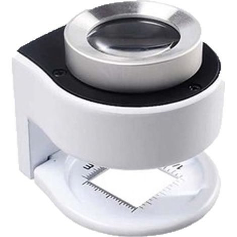 Lupa de mano 30x，6 luces LED，Lupa de escritorio metálica，Portátil y plegable，con escala y ocular，Adecuada para textiles (1/5)
