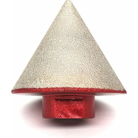 Fraise diamantée brasée pour aléser la pierre, la céramique, le carrelage et le verre Fraise à pointe conique de 48 mm de diamètre Filetage M14 (1/4)