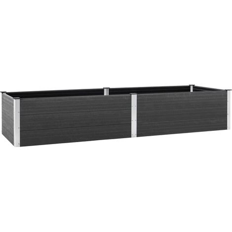 Vassoio per fioriera aiuola rialzata piante fiori terrazza giardino giardino 200 x 100 x 54 cm WPC grigio 020039392